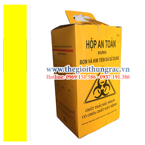 hop giay an toan dung bom kim tiem Hộp giấy đựng kim tiêm y tế đã qua sử dụng, an toàn sắc nhọn