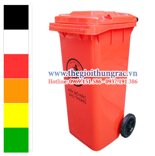 thung rac 120 lit mau do Thùng rác dung tích 120 lít màu đỏ