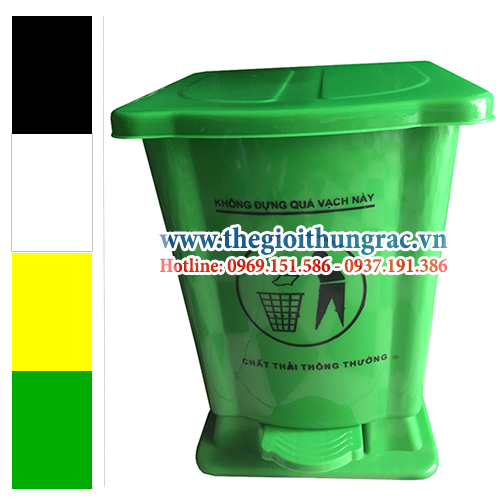 thung rac 15L lit dap chan Thùng rác dung tích 15 lít đạp chân