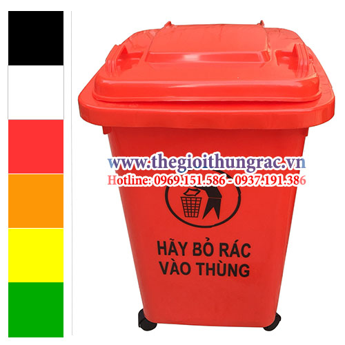 thung rac 60 lit mau do Thùng rác dung tích 60 lít màu đỏ
