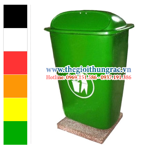 thung rac composite 50 lit nap day Thùng rác composite dung tích 50 lít nắp đẩy