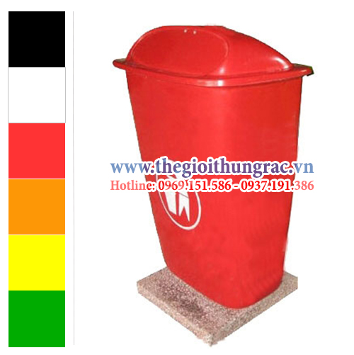 thung rac composite 50L Thùng rác composite dung tích 50 lít