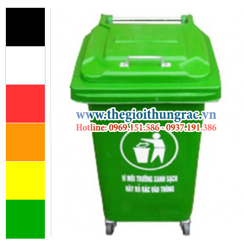 thung rac composite 60 lit banh xe Thùng rác composite dung tích 60 lít có bánh xe di chuyển