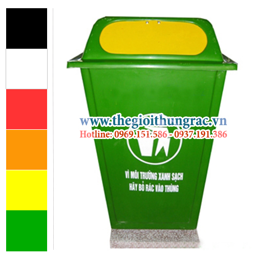 thung rac composite 60 lit nap day Thùng rác composite dung tích 60 lít nắp đẩy